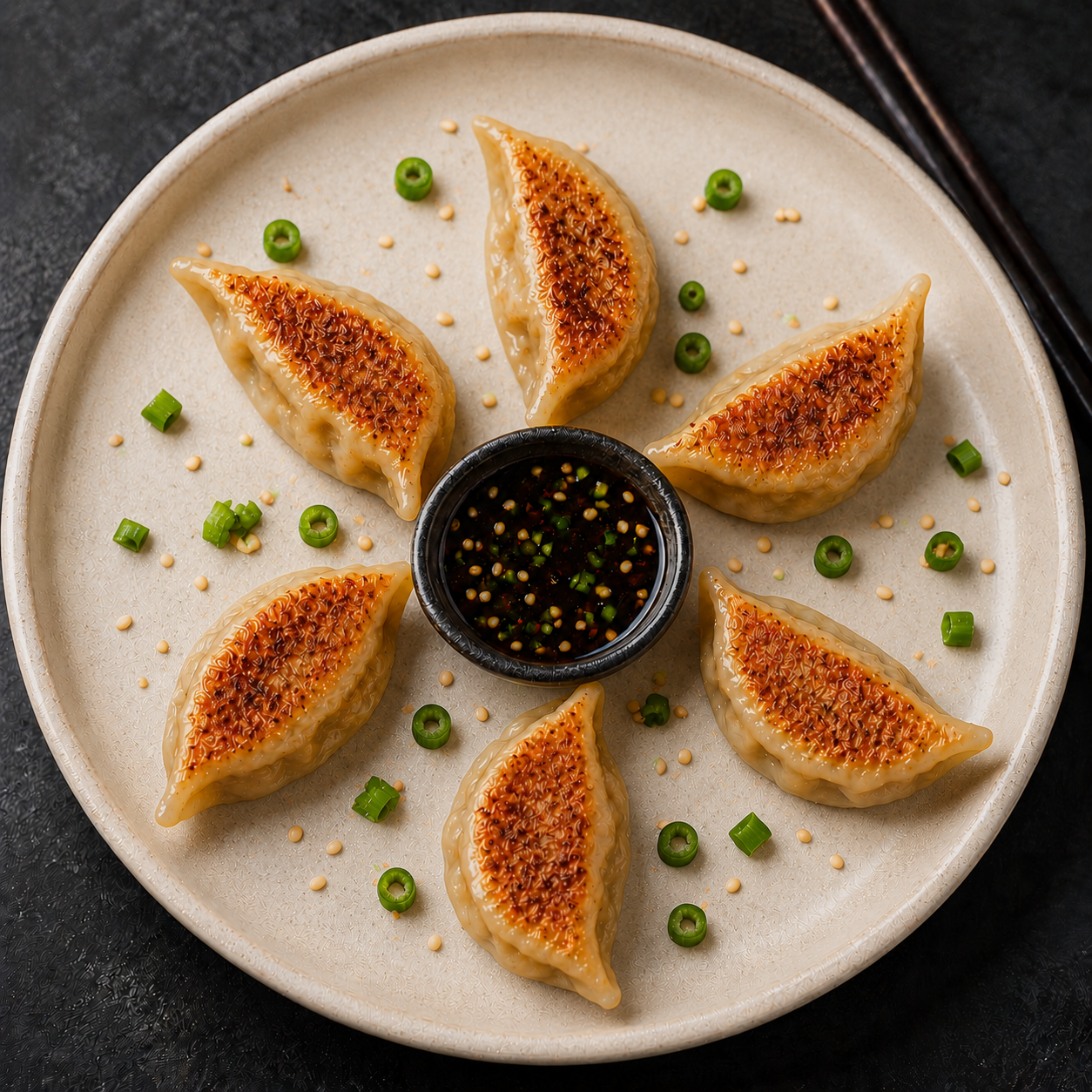 Pan-Seared Garden Vegetable Dumplings