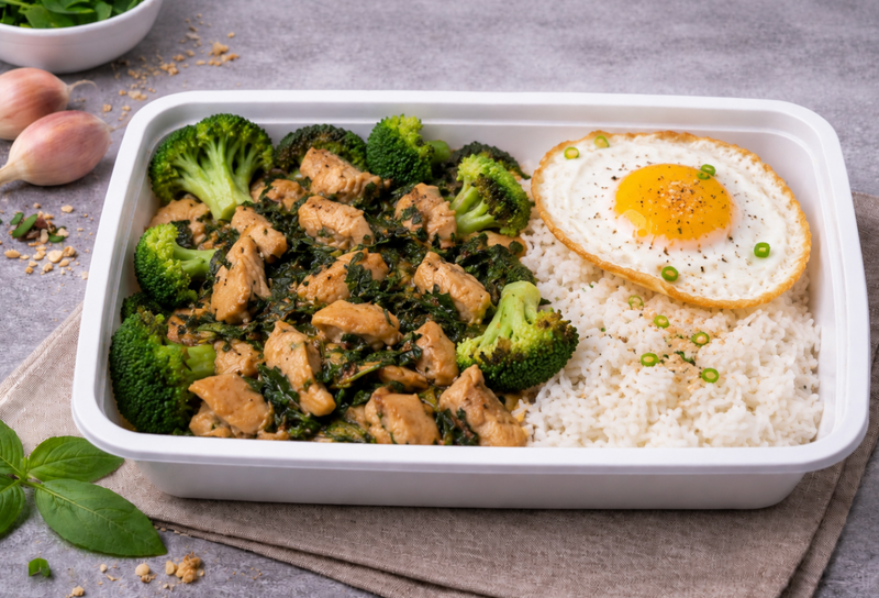 Basil Chicken Rice Bowl